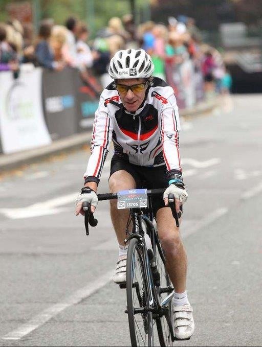 Rider in custom club kit at Velo Birmingham
